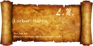 Lorber Márta névjegykártya
