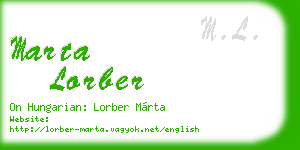 marta lorber business card